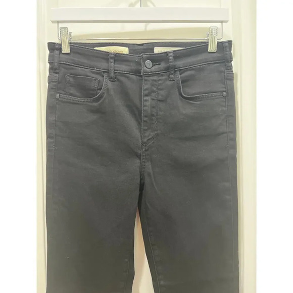 Anthropologie Pilcro & Letterpress Black Superscript Flare Raw Hem Jeans Sz 27 - Picture 2 of 6